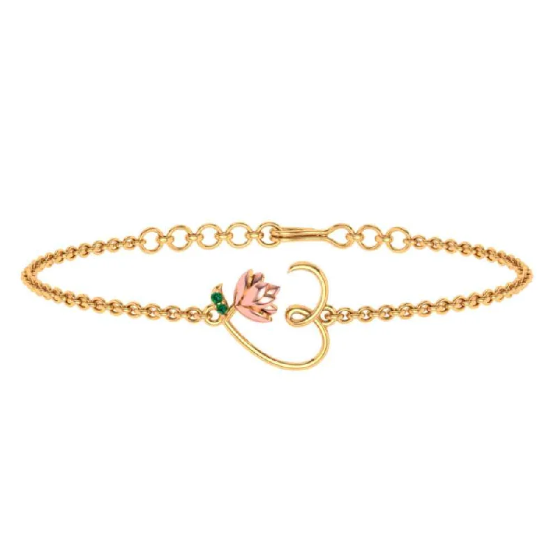 women's bracelets with adjustable clasp -22k Lotus Themed God Bracelet To Gift Yourself