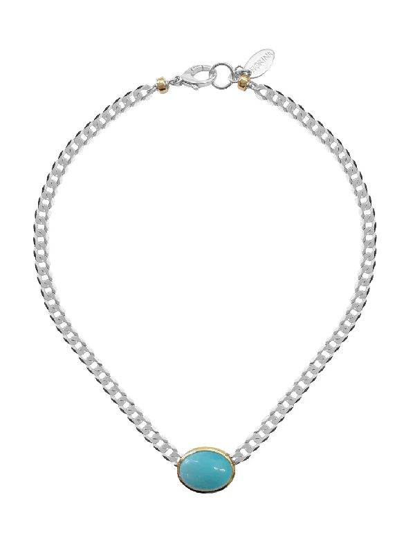 women's necklaces with sparkling crystal -Neptune Turquoise Choker