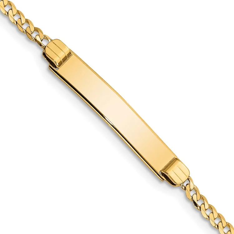 women's bracelets with polished gold -14k Children's Curb Link ID Bracelet