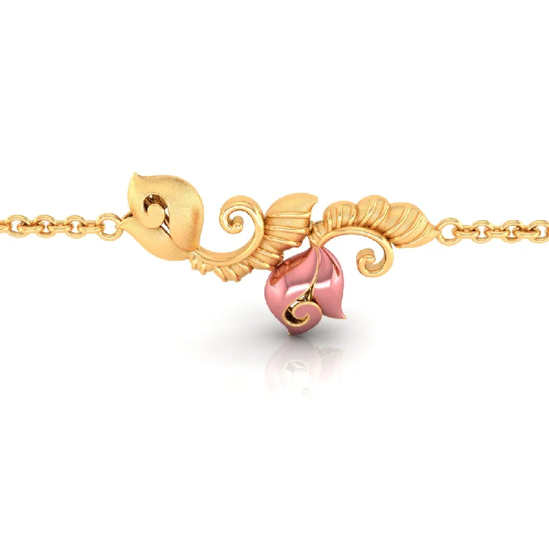 women's bracelets with platinum finish -14k Gold Regal Pink Bracelet