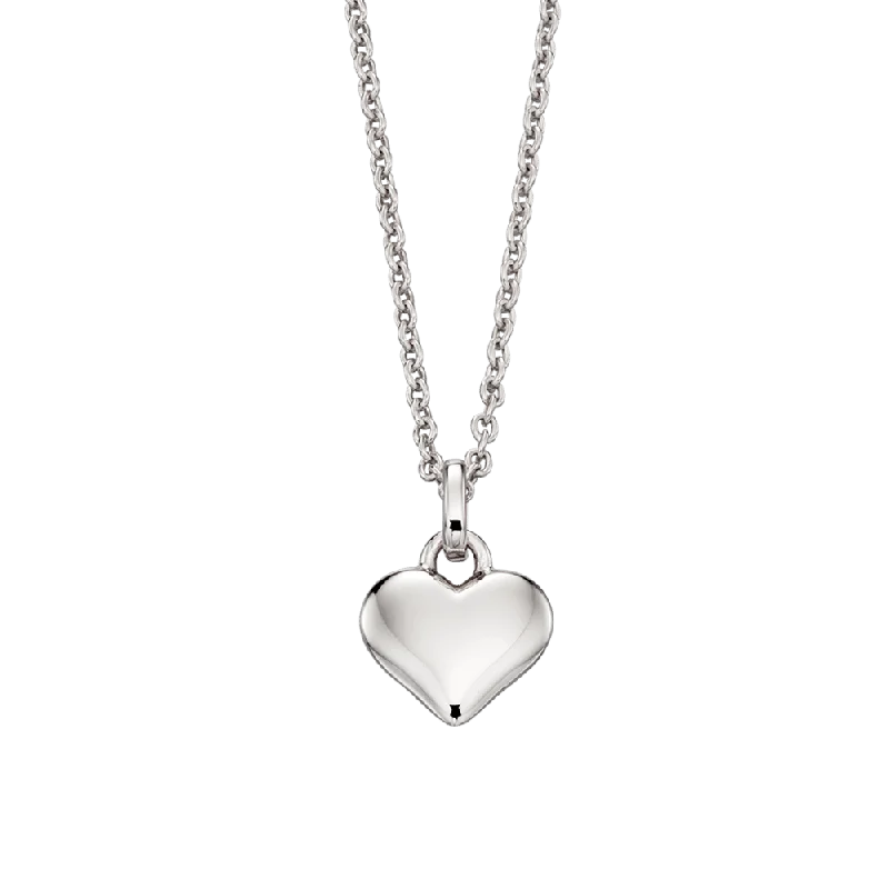 women's necklaces with designer pendant -Little Star Mia Plain Small Heart Pendant and Chain