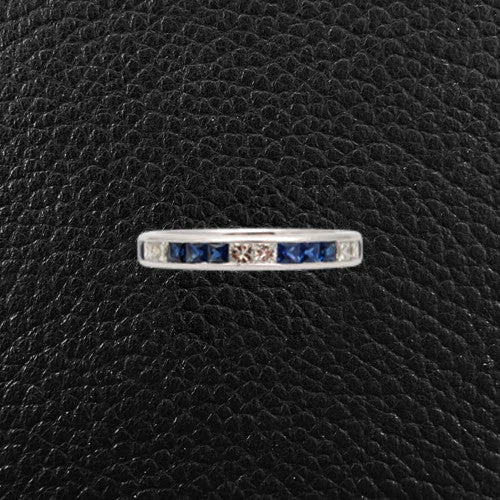 women's engagement rings with vintage halo -Sapphire & Diamond Band