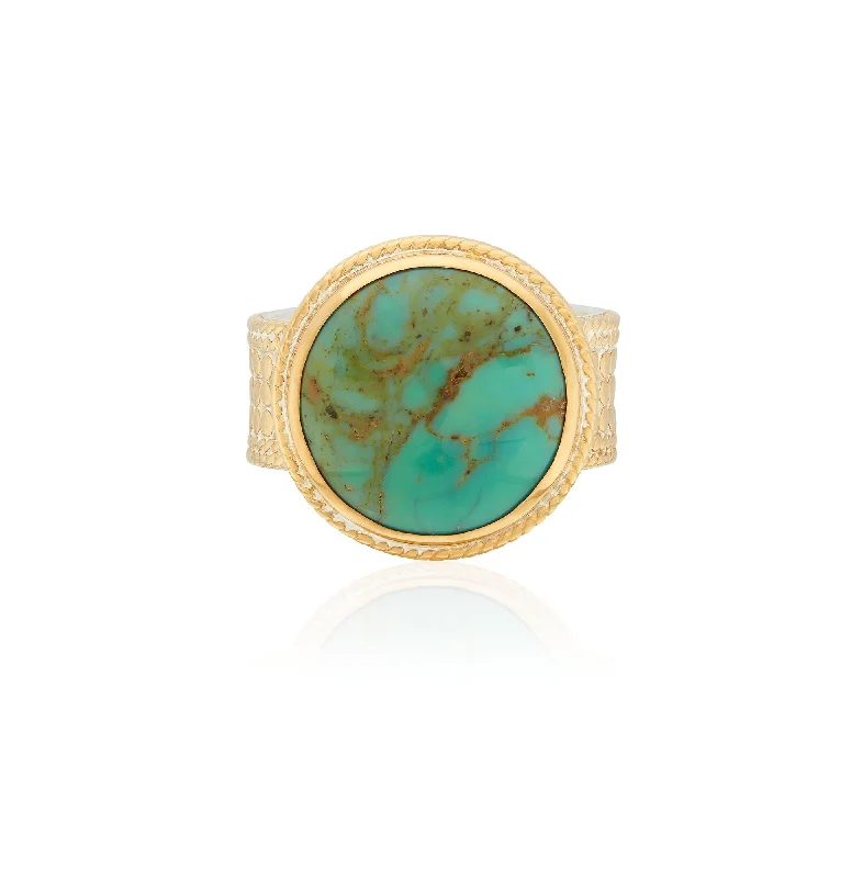 women's rings with heart-shaped gemstone -Anna Beck Gold Turquoise Cocktail Ring