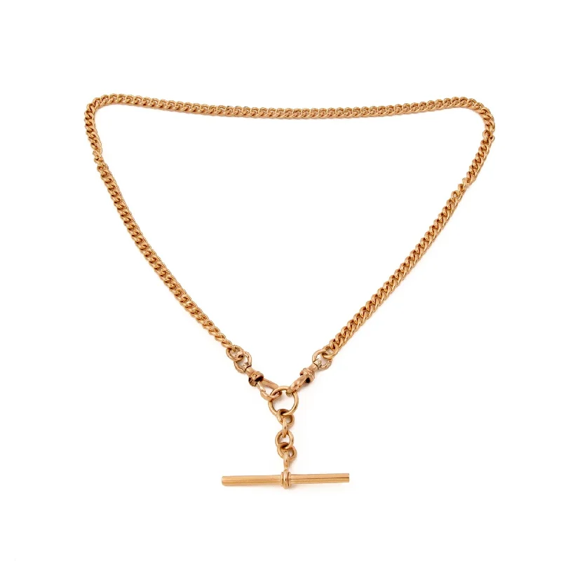 women's necklaces with double chain -Rose Gold Toggle Lanyard Watch Chain