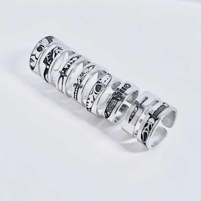 women's rings with bolder band -Horror Movie Ring