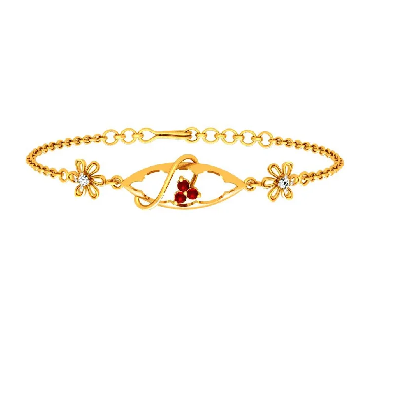 women's bracelets with spiral bands -Chained Gold Diamond Bracelet