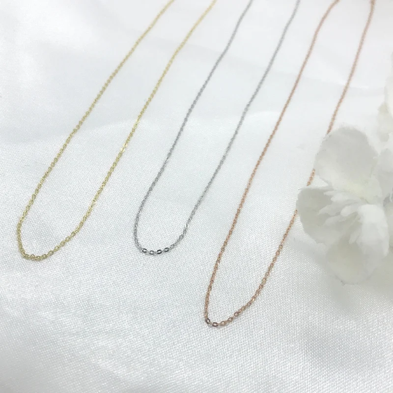 women's necklaces with aquamarine -10k Gold Sparkly Light Weight Chain- Adjustable Lengths