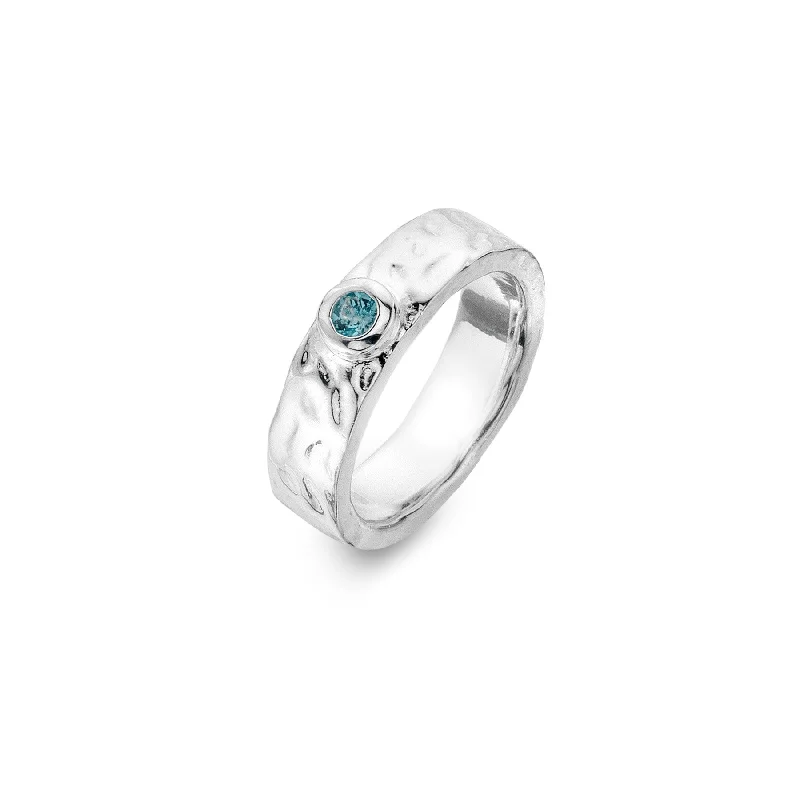 women's rings with vintage-inspired band -Sea Gems Sterling Silver Chunky Textured Ring