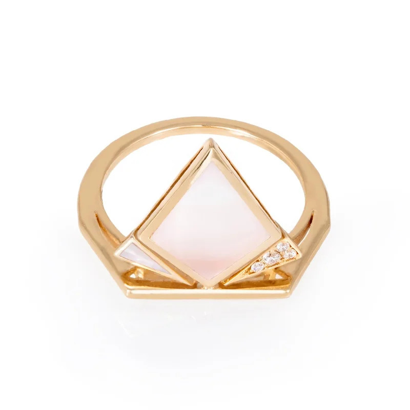 women's rings with diamond cluster -Nina Pearl Ring