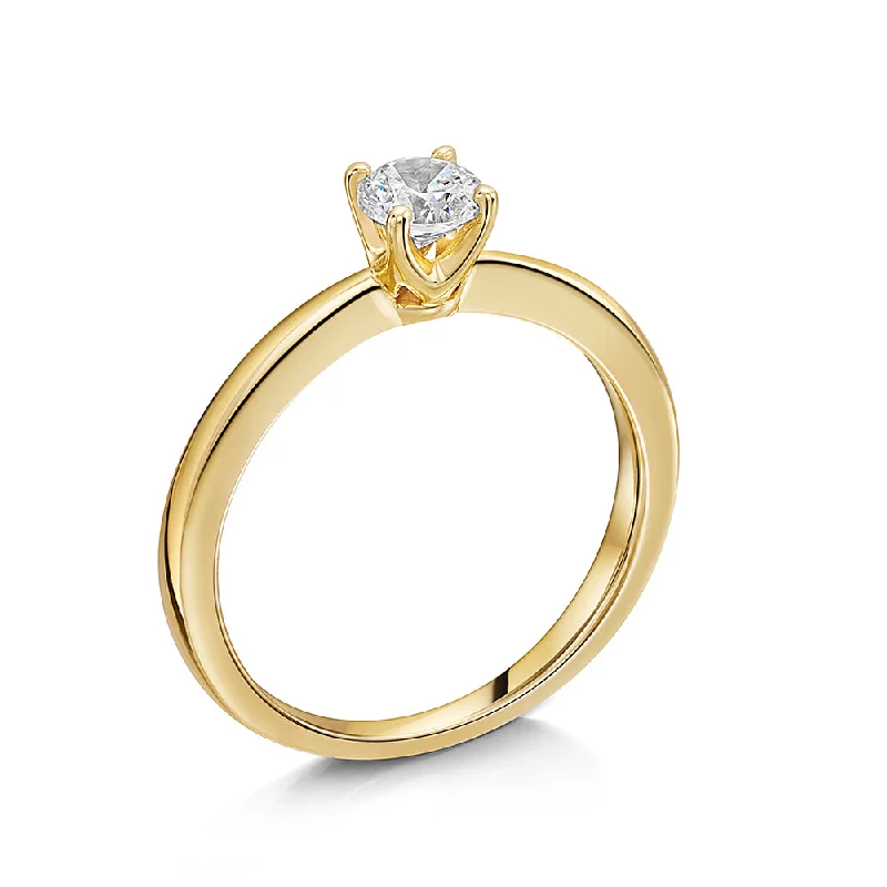 women's rings with polished finish -Jools Gold Vermeil 0.5ct Brilliant Cut Cubic Zirconia Ring