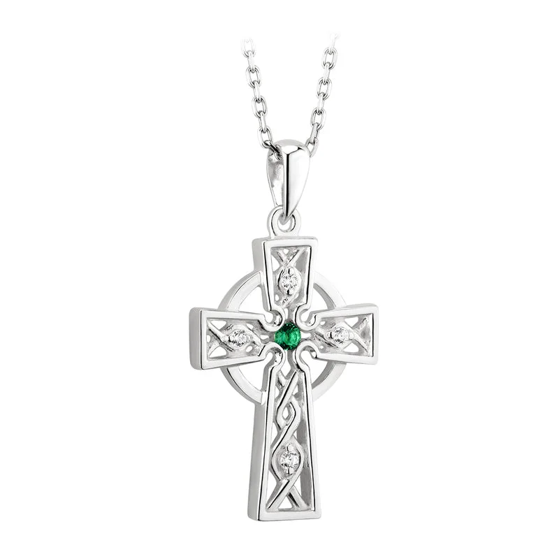 women's necklaces with dainty gold chain -Solvar Sterling Silver Celtic Cross