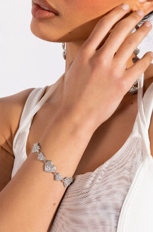 women's bracelets with leather accents -ICY HEART BRACELET