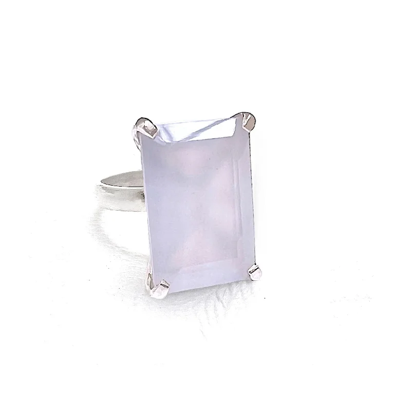 women's rings with solitaire diamond -Lucent Lavender Chalcedony Ring