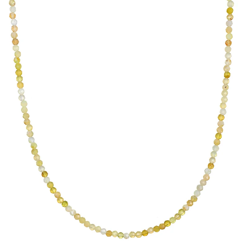 women's necklaces silver -Secure in Self Yellow Opal Solar Plexus Chakra Choker