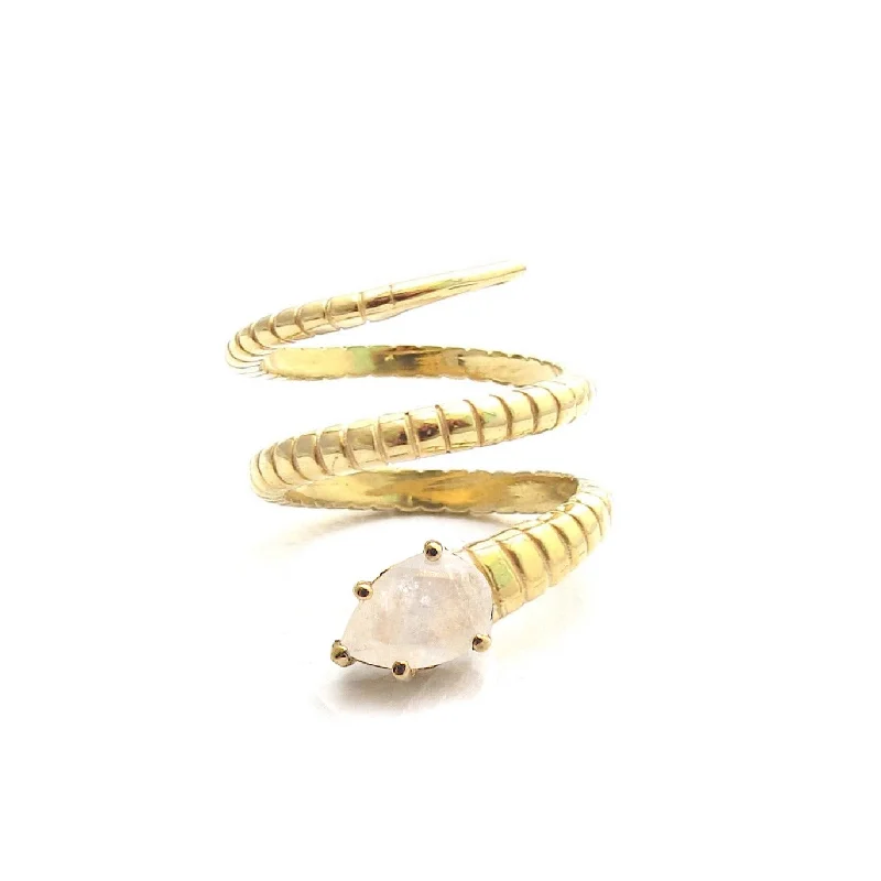 women's rings with princess-cut diamond -Serpent Ring