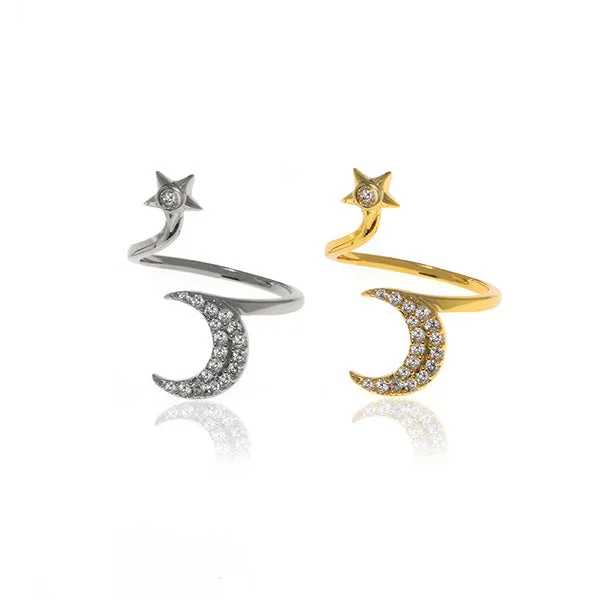 women's rings with polished finish -Constellation Nail Ring