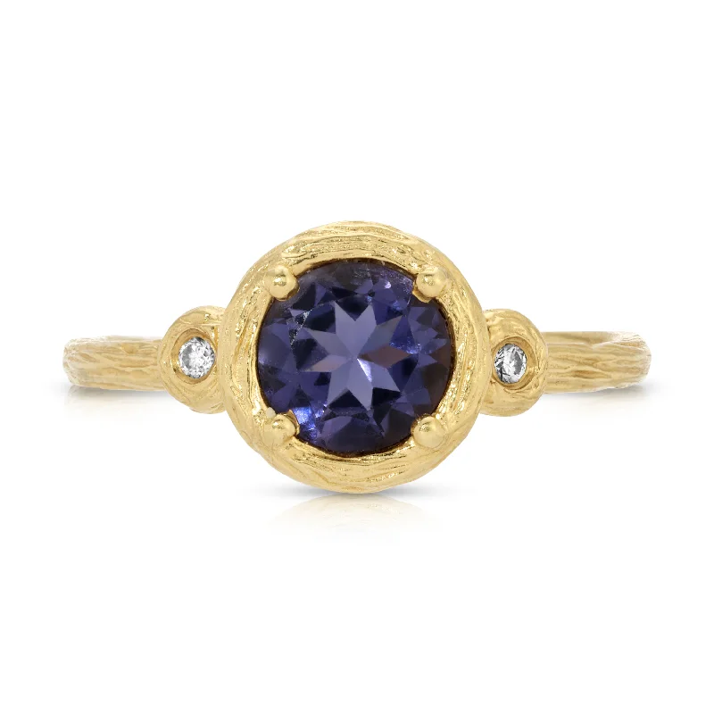 women's rings with intricate details -Vintage Iolite Branch Ring