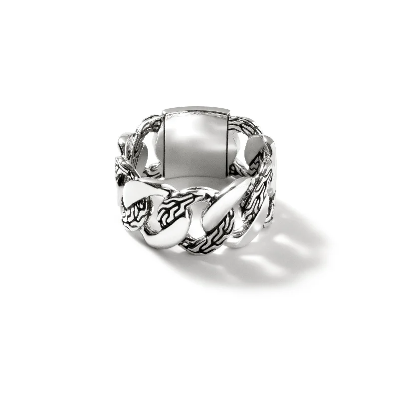 women's rings silver -John Hardy Curb Link Band Ring RM900806