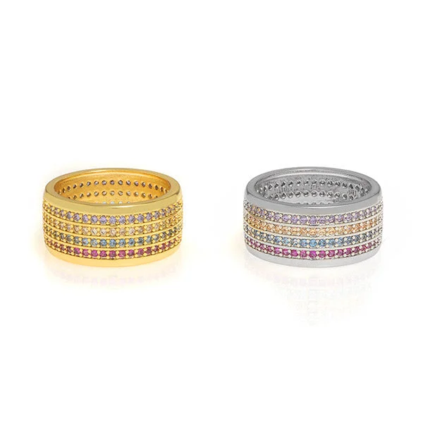 women's rings with stackable rings set -Somewhere Over The Rainbow Ring