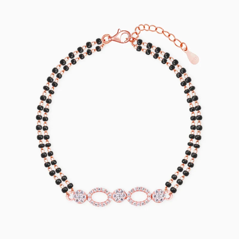 women's bracelets with gemstone -Rose Gold Commitment Mangalsutra Bracelet