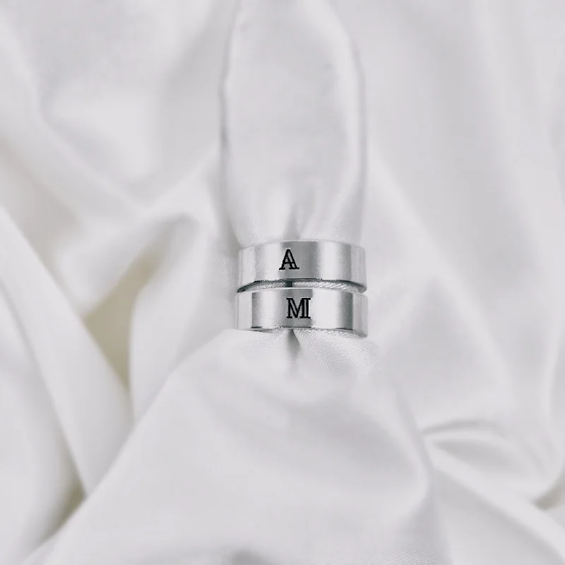 women's rings with blue sapphire -Single Letter Ring