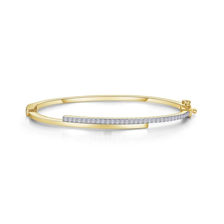 women's bracelets with yellow gold finish -Bypass Bangle Bracelet