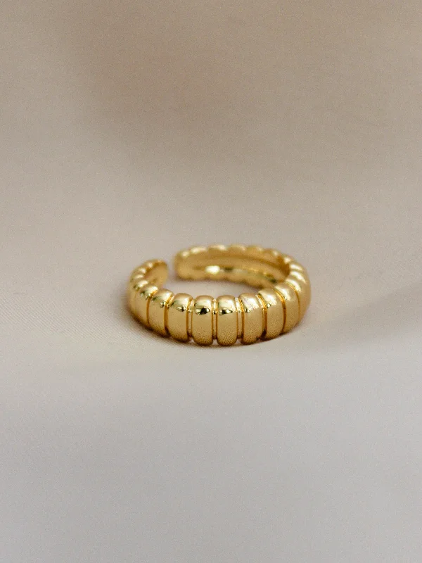 women's rings with beaded detailing -Chelsea Croissant Ring