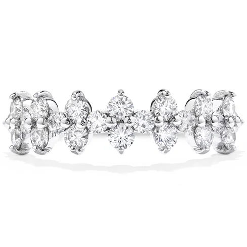 women's engagement rings with twisted band detail -Hearts On Fire Diamond Bar Double Crown Band