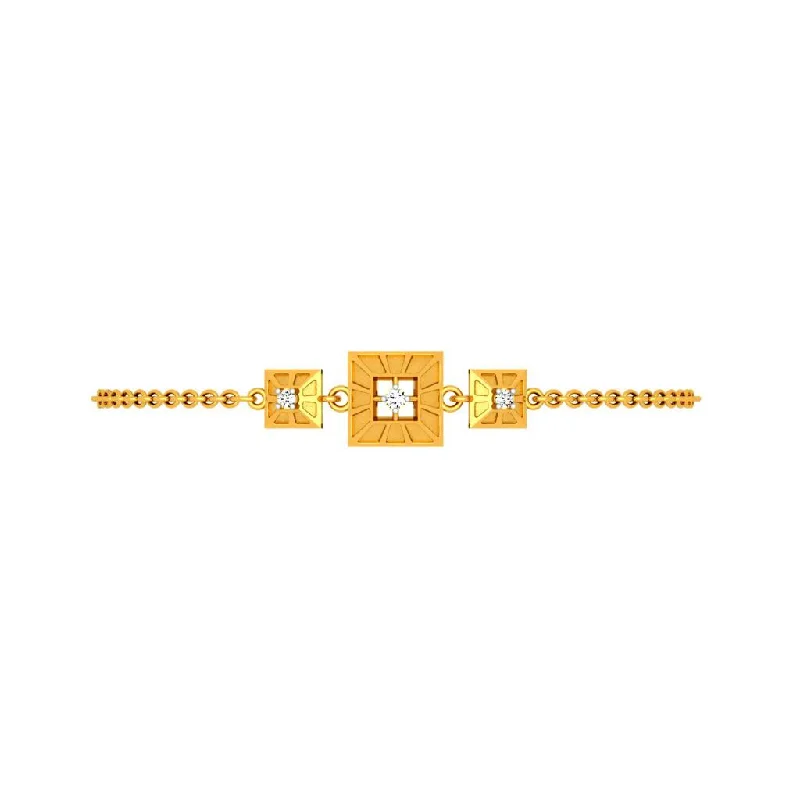 women's bracelets with unique centerpiece -Three Square Diamond Bracelet