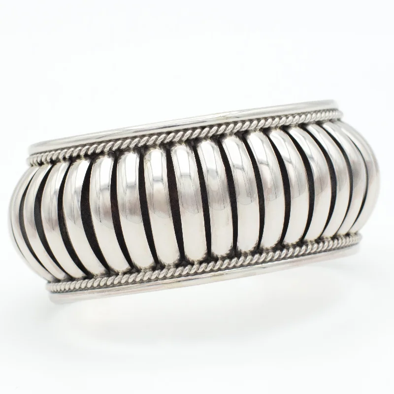 women's bracelets with delicate look -Pricilla Apache Navajo Handmade Sterling Silver Cuff Bracelet