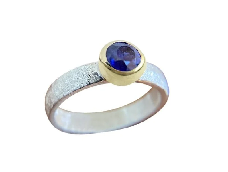 women's rings with princess-cut diamond -Yaron Morhaim 9ct Gold & Sapphire Ring