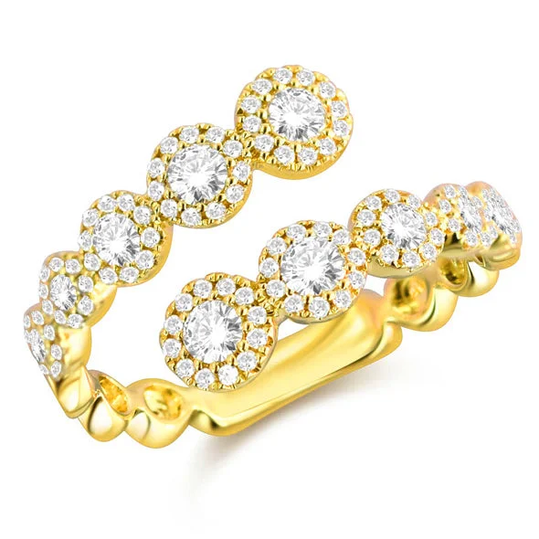 women's engagement rings with twisted band -Glamorous 14K Gold Diamond Illusion Wrap Ring