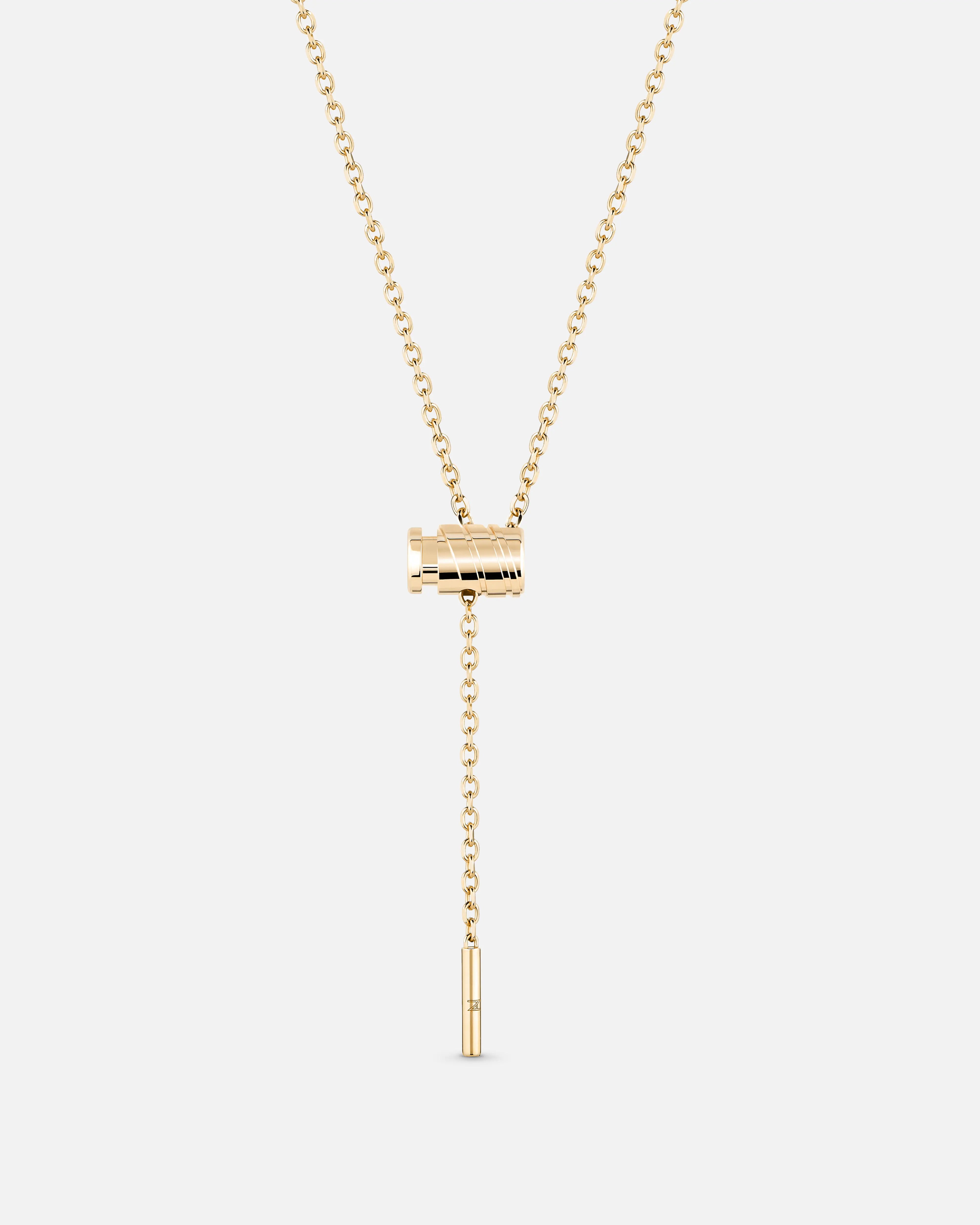 women's necklaces with layered gold chain -Gold Mini Latch Pendant in Yellow Gold