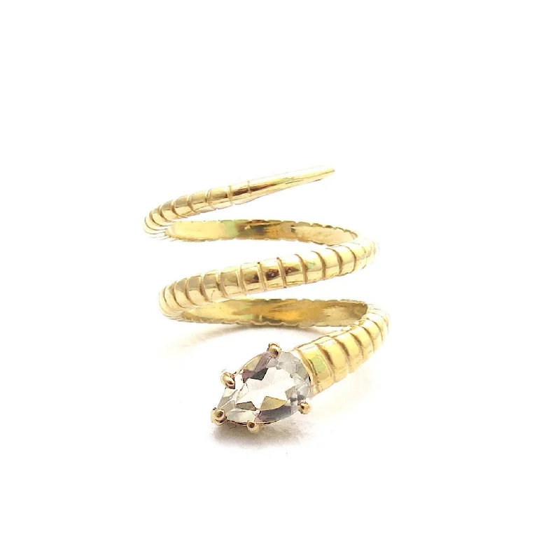 women's rings with yellow gold band -Serpent Ring