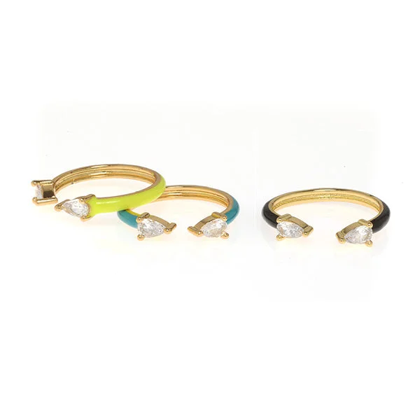 women's rings with minimalist style -Pear Enamel Ring