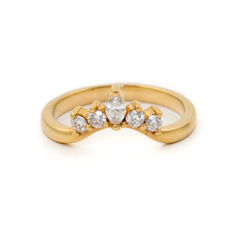 women's engagement rings with diagonal diamond accents -Marquise- Cut Diamond Tiara Suite