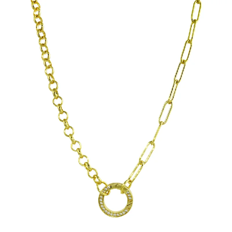 women's necklaces with ruby -Pave Push Clasp Chain