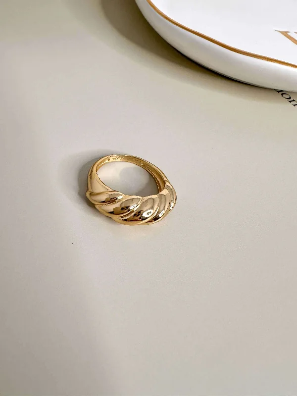 women's rings with pearl -Velani Croissant Ring