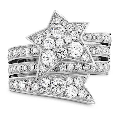 women's engagement rings with milgrain halo -Hearts On Fire Illa Wraparound Diamond Comet Ring