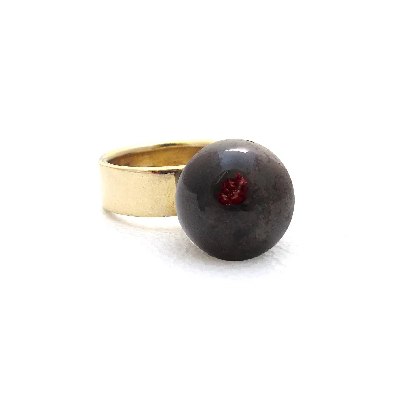 women's rings with engraved details -Orb Garnet Ring