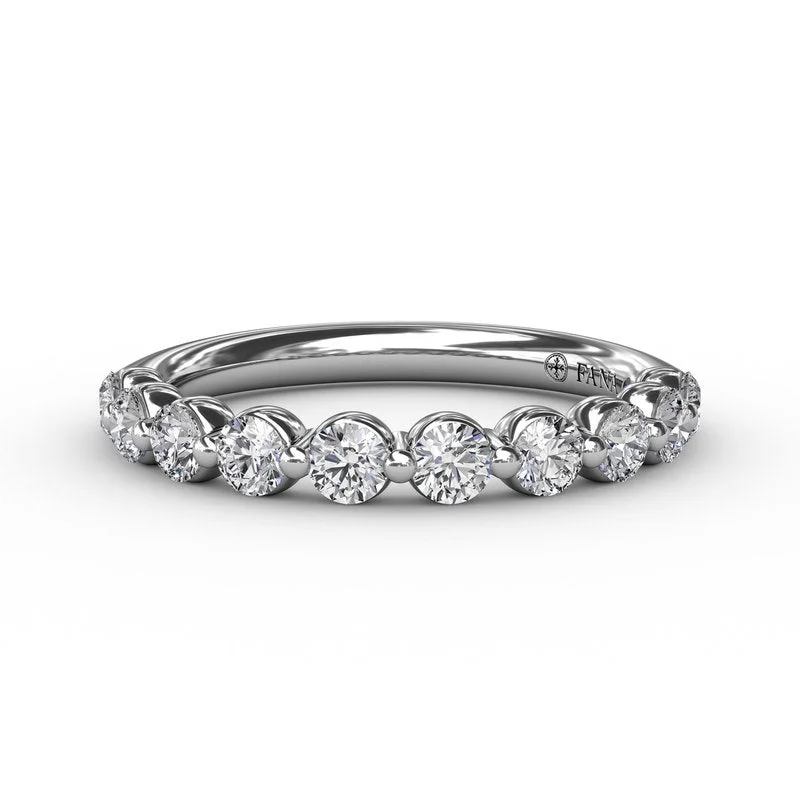 women's engagement rings with subtle detailing -Fana Single Prong Set Anniversary Band W6302