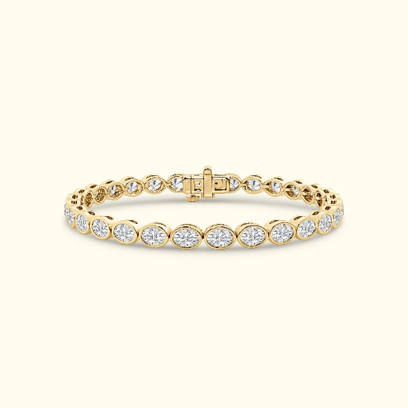 women's bracelets with chain design -Bezel Set 5.00ct Oval Tennis Bracelet