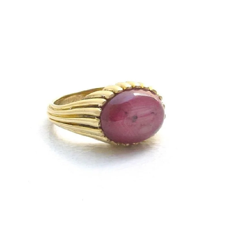 women's rings with large center stone -Ridge Ruby Ring