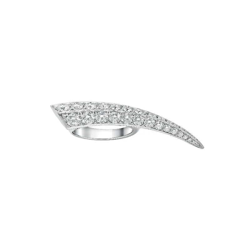 women's engagement rings with minimalistic elegance -Sabre Fine Classic Ring - 18ct White Gold & Diamond