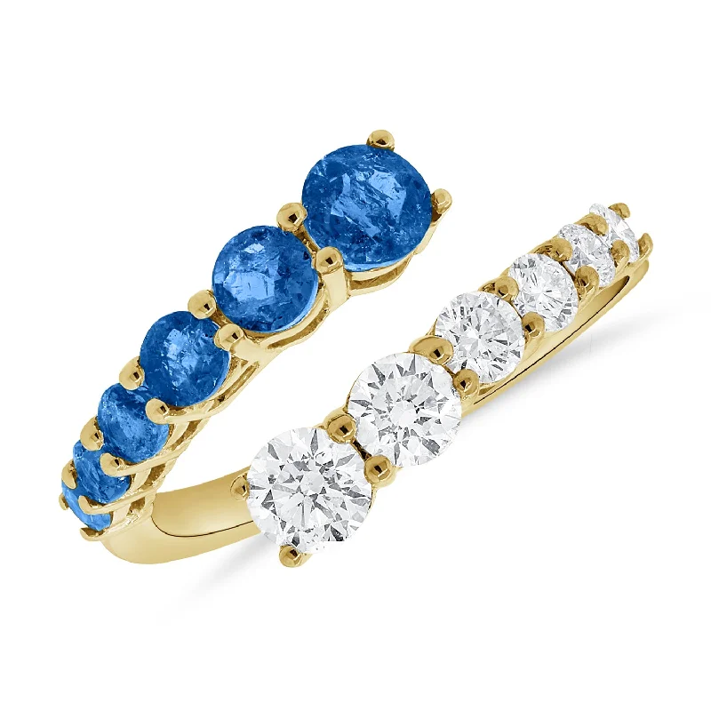 women's engagement rings with diamond accents -Captivating Wrap Ring with 2.09 Carats of Sapphires and Diamonds