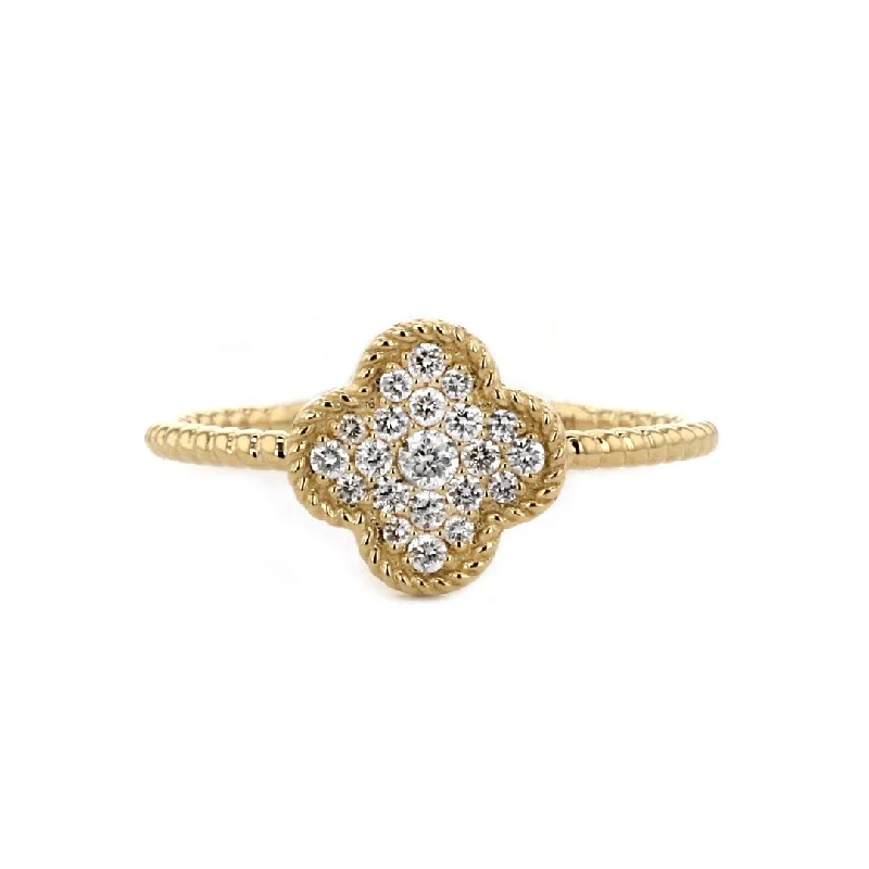 women's engagement rings with minimalist design -0.18 ctw Diamond Flower Ring