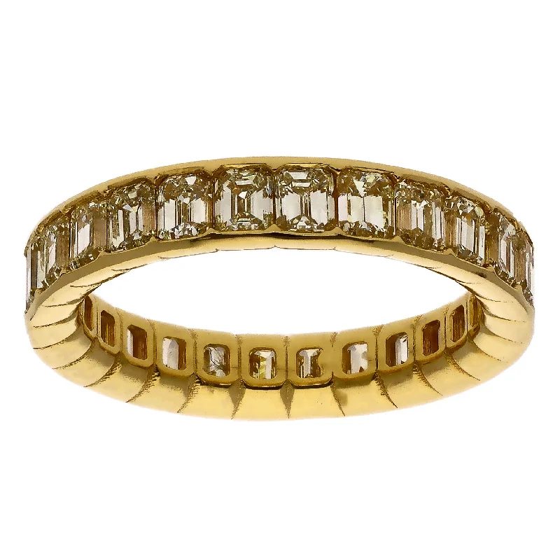 women's engagement rings with geometric design -14K Yellow Gold Diamond Eternity Band