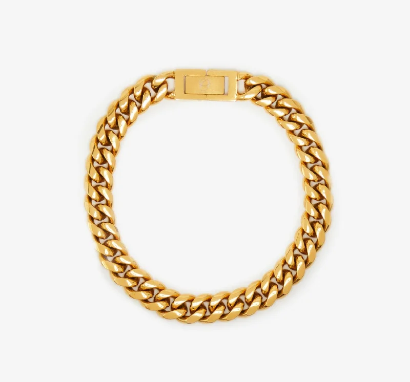 women's bracelets with delicate diamonds -8mm Cuban Chain Bracelet | Gold