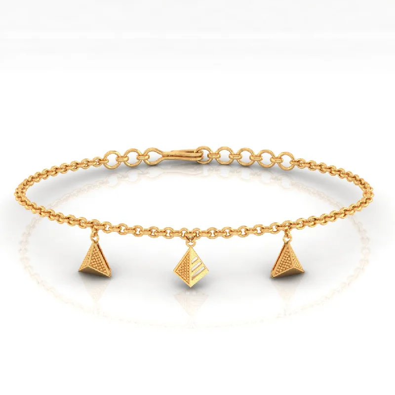 women's bracelets with infinity charm -14k Dainty Gold Bracelet With Triangular Designs