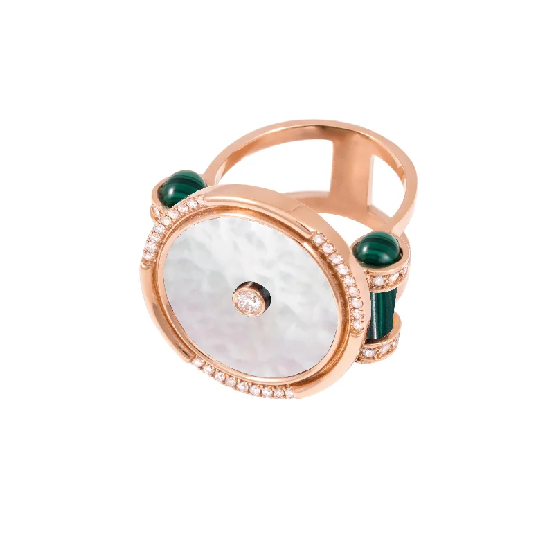 women's rings with elegant design -Round Amulet Ring